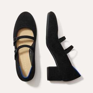 Rothy's The ReVelvet™ Double Buckle Mary Jane Heel - ReVelvet™ Black Size 8